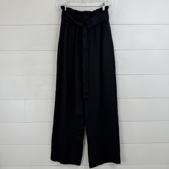 NEW J. Crew Drapey Paper-bag Pant Women 4 Black Belt High Rise Linen Ankle AB672 - Picture 2 of 16